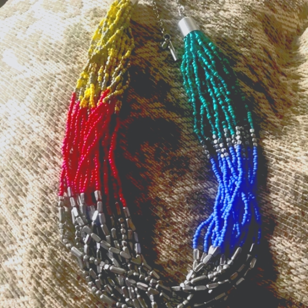 Kenneth Cole Multistrand Colorblock Beads Necklace